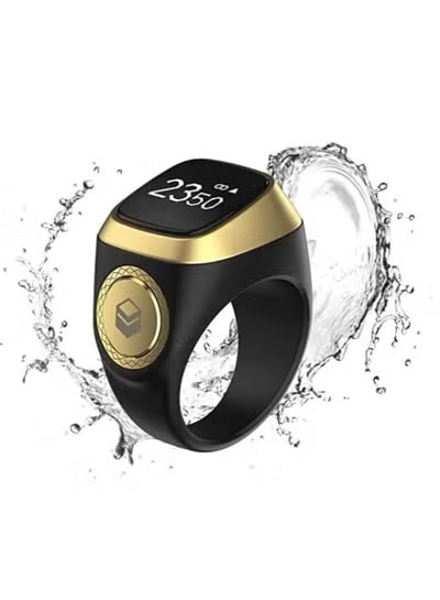 Digital dhikr counter ring display close-up