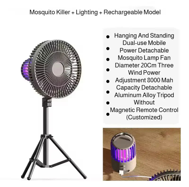 Portable mosquito killer fan for camping and backyard