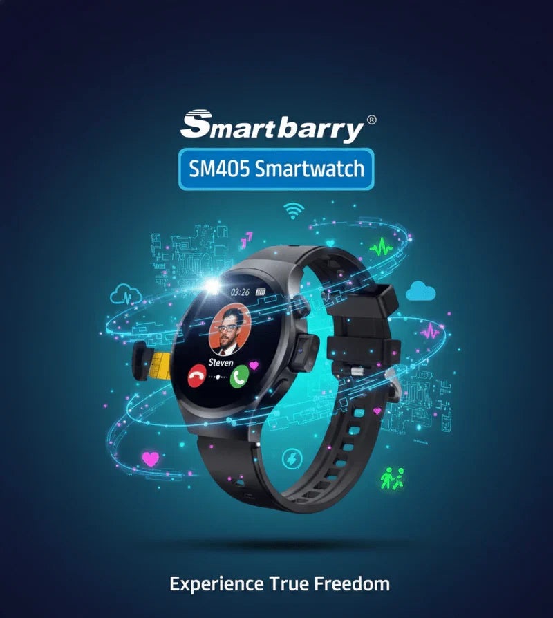 Smartbarry SM405 smartwatch on wrist