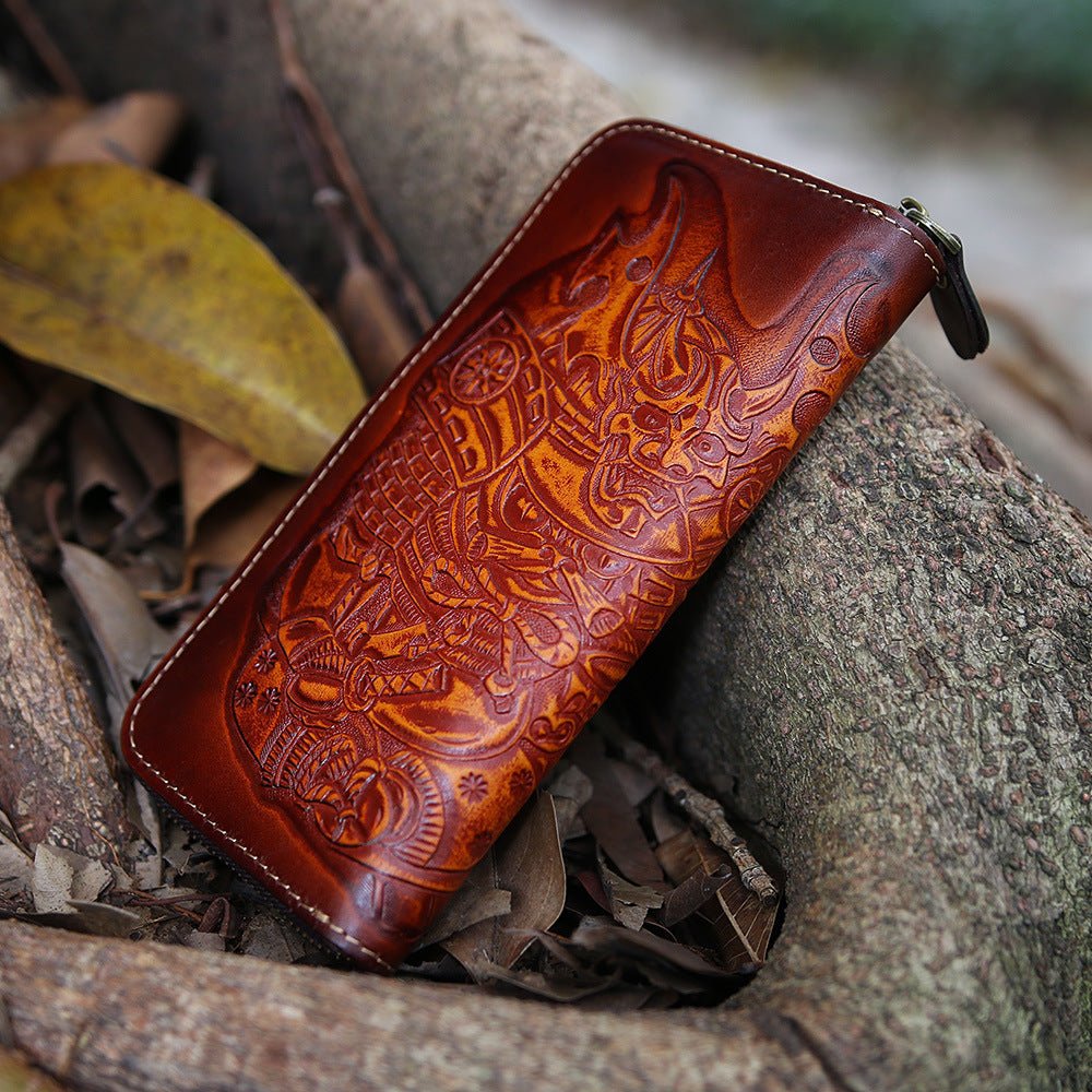 Top layer cowhide vintage clutch wallet for men