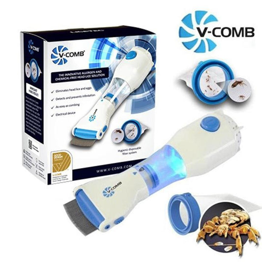 V-Comb chemical-free head lice treatment device with disposable filter