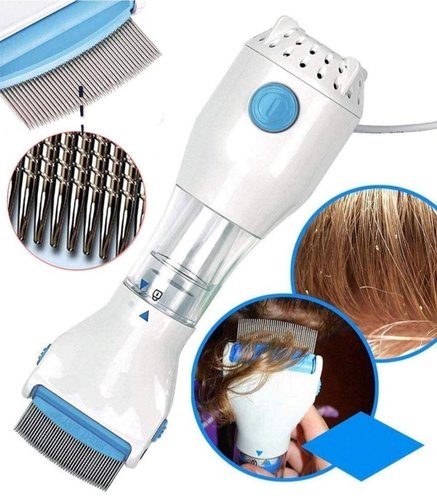V-Comb anti-lice machine capturing lice and eggs in disposable filter