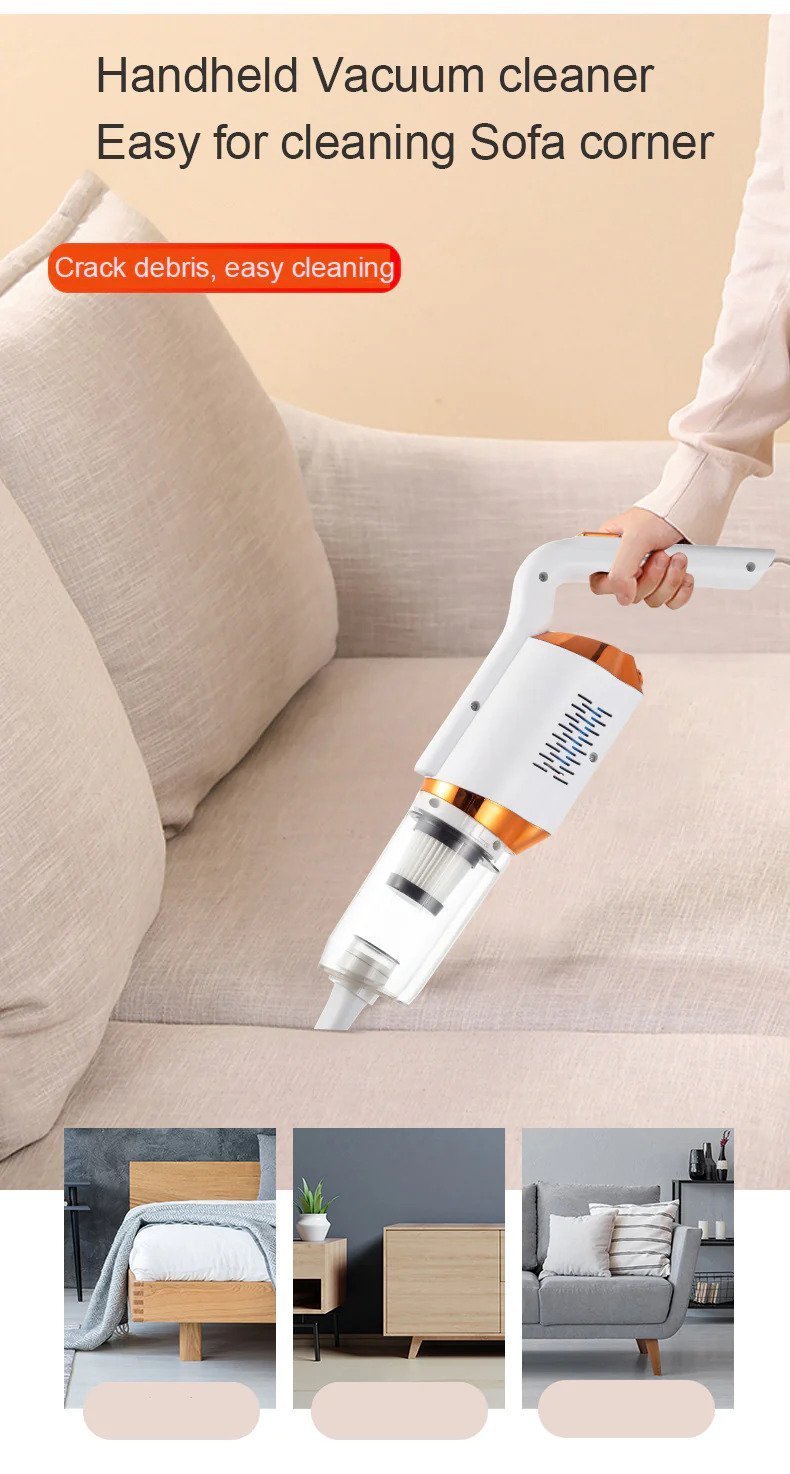 Wireless mini vacuum cleaner with LED light