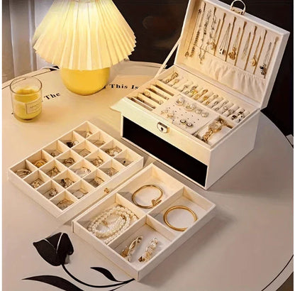 3-layer jewelry storage box luxury organizer