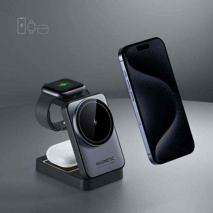 Magnetic folding wireless charging bracket phone stand