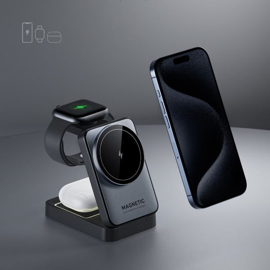 Magnetic folding wireless charging bracket phone stand
