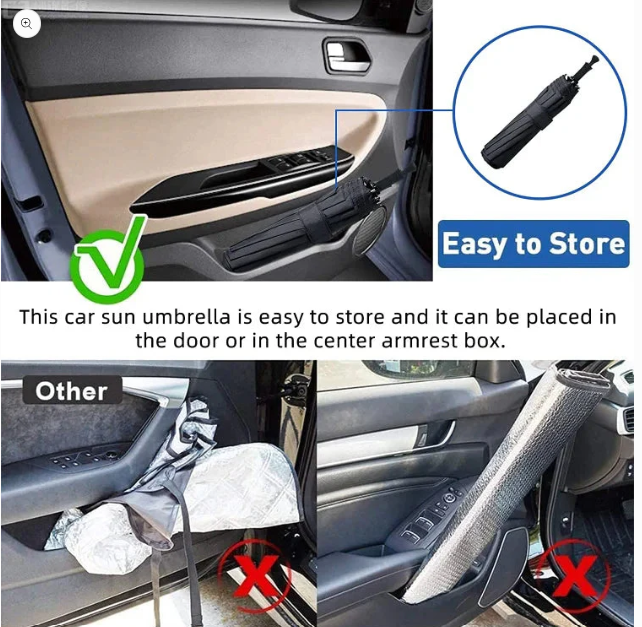 Windshield sunshade installed on car front glass