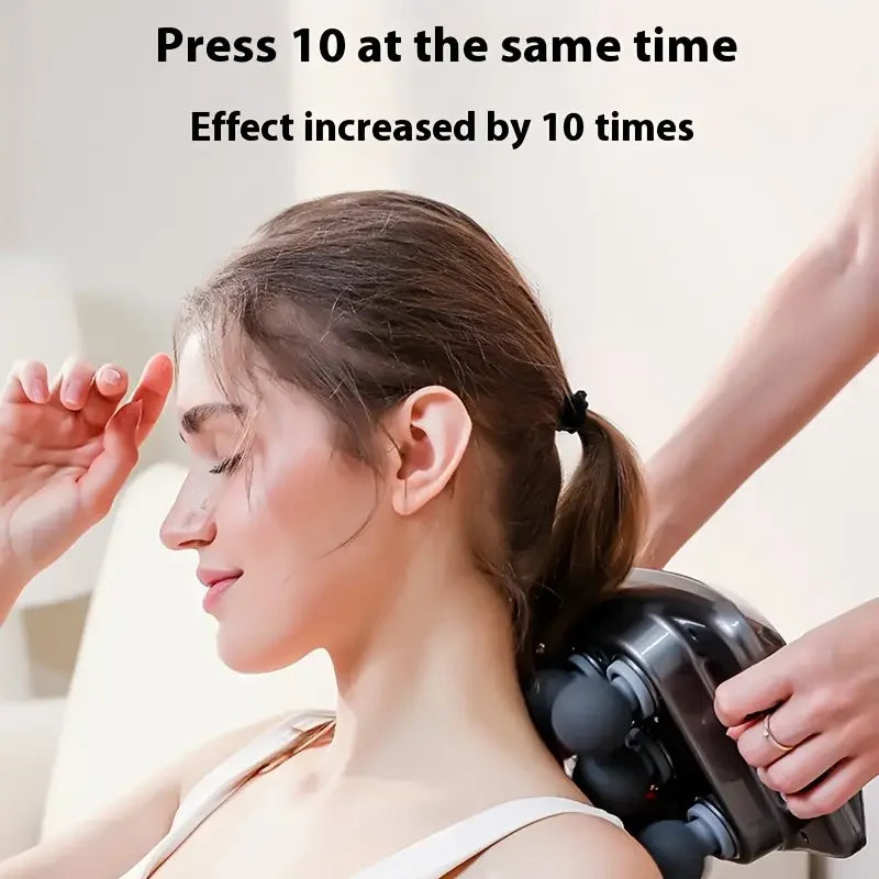 Percussion massage gun with interchangeable heads