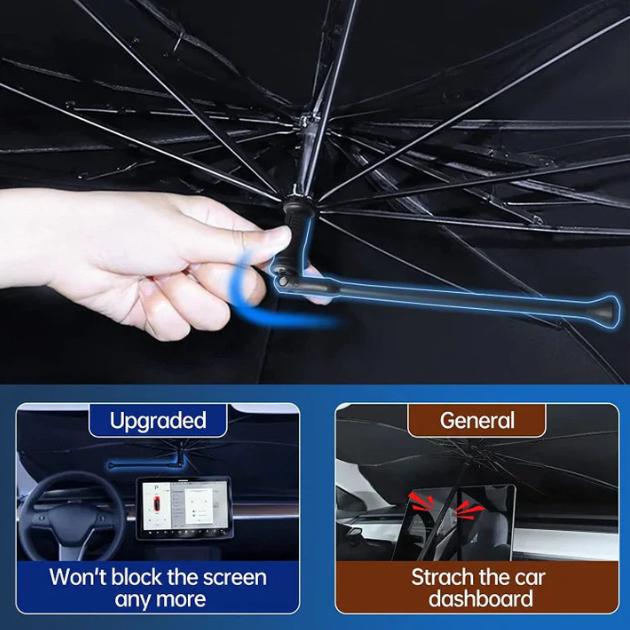 Universal fit car windshield sunshade umbrella design