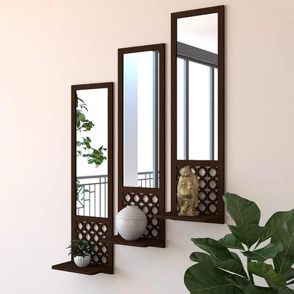 Wall mirror shelves for living room decor
