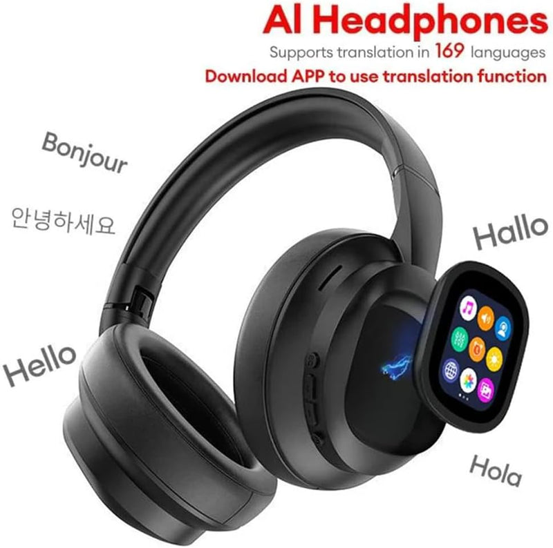 Modio WB-02 smart touchscreen headphones worn over-ear