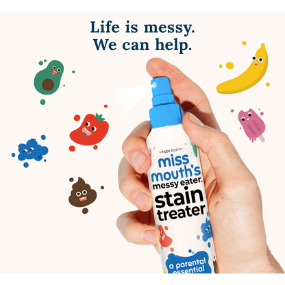 Messy eater stain treater spray for kids clothing