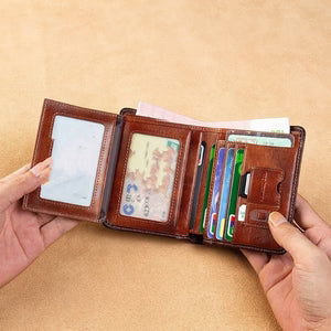 Slim leather wallet gift for him packaging