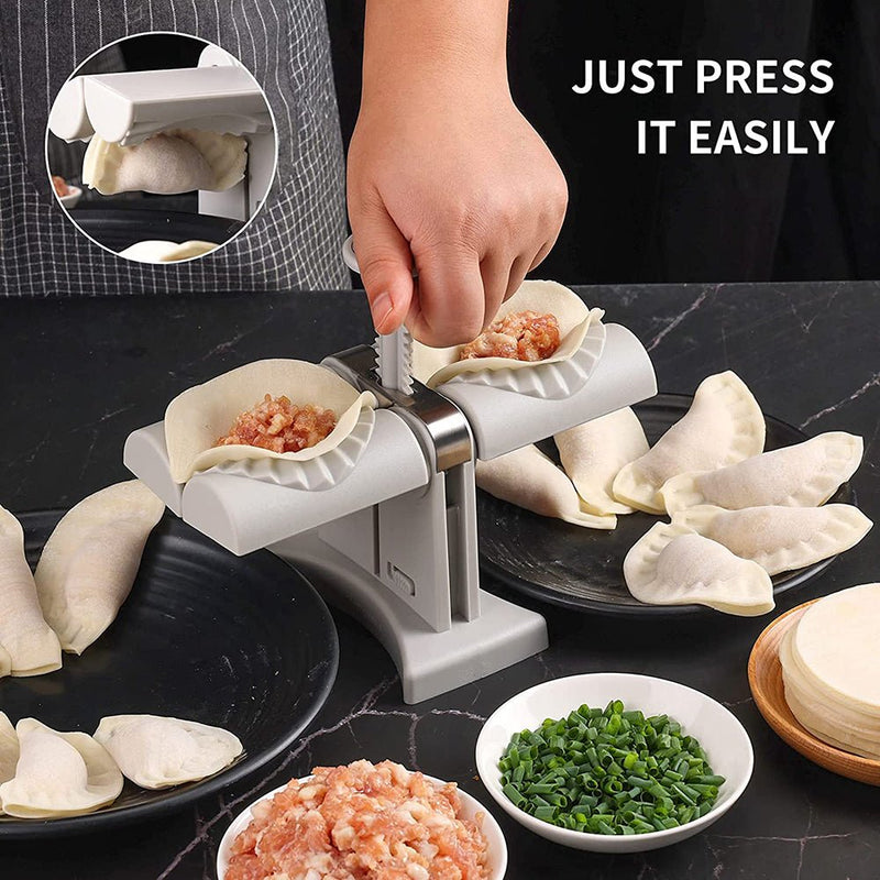 Automatic dumpling maker machine double slot - front view
