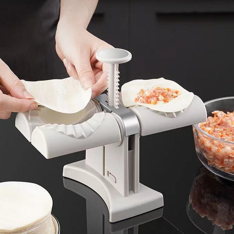 Dumpling maker with wrapper and filling