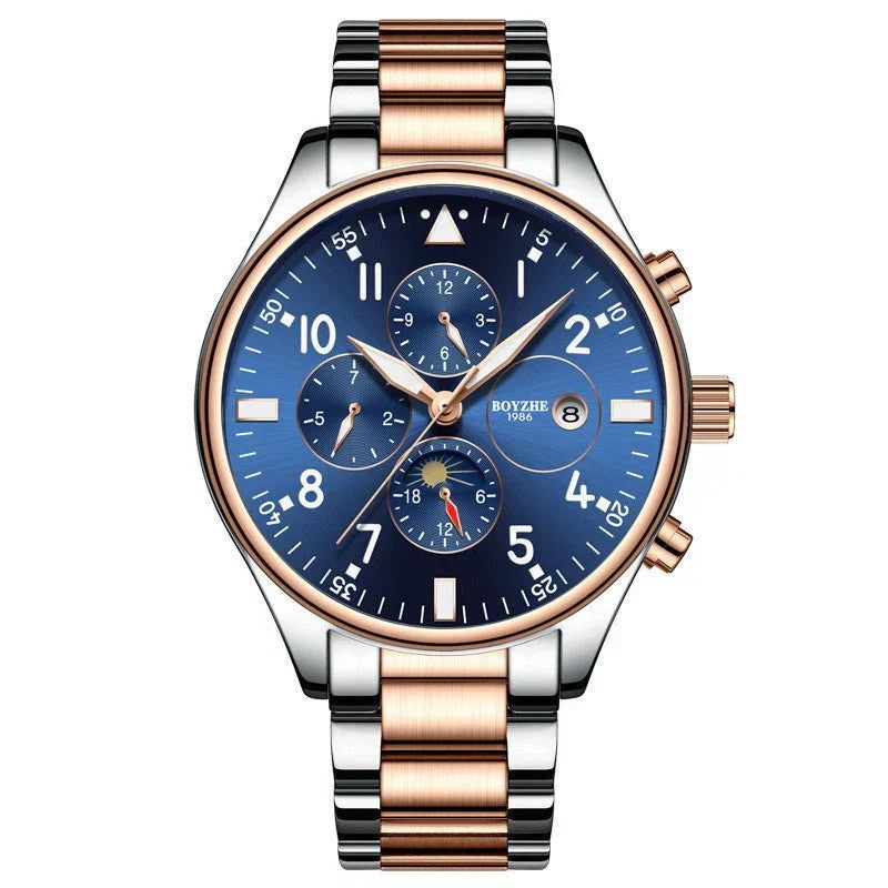 Automatic mechanical watch with stainless steel belt