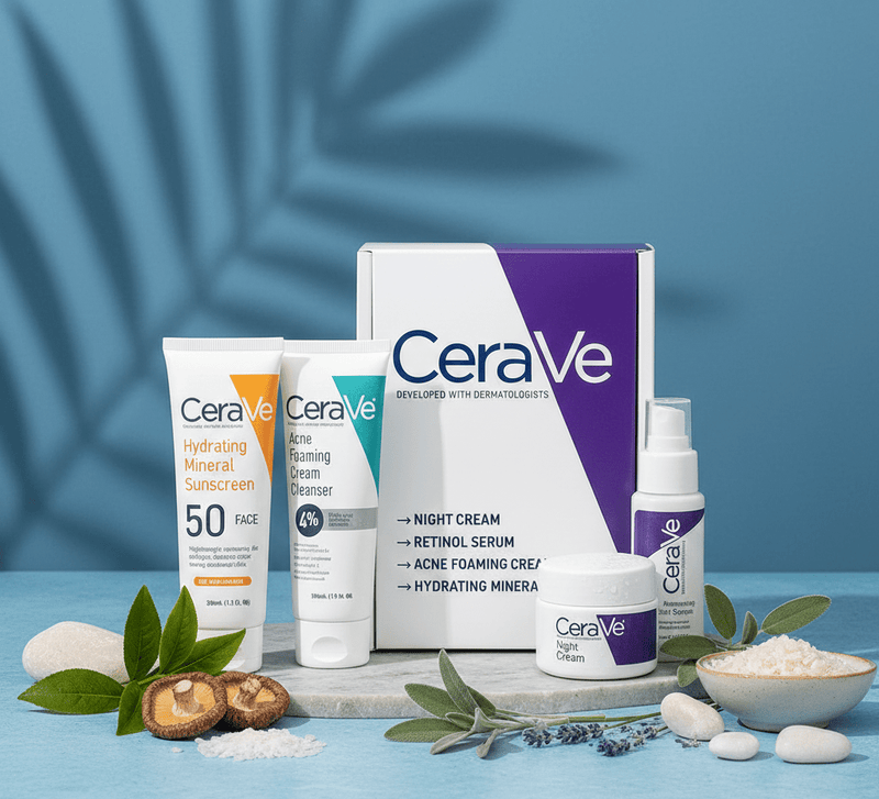CeraVe Dermatologist Skincare Set – Complete 4-Step Face Care Routine