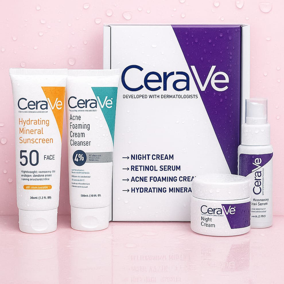CeraVe Dermatologist Skincare Set – Complete 4-Step Face Care Routine