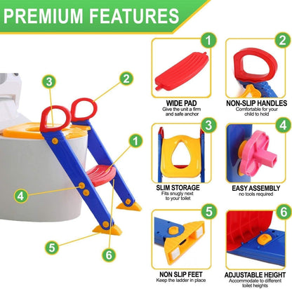 Non-slip step ladder for toilet training