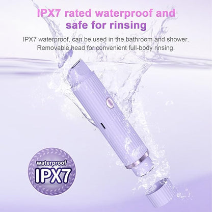 Double Head Electric Shaver being used for wet shaving in shower