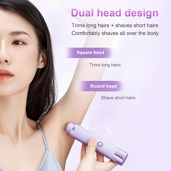 Double Head Electric Shaver dual power heads close-up