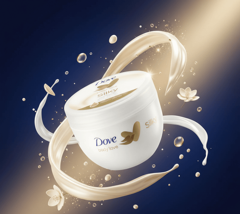 Dove Body Love Silky Body Cream side label view