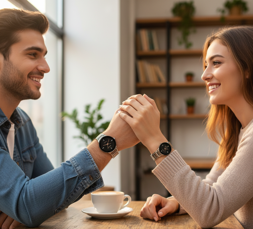 POSITIF matching his and her couple watch set