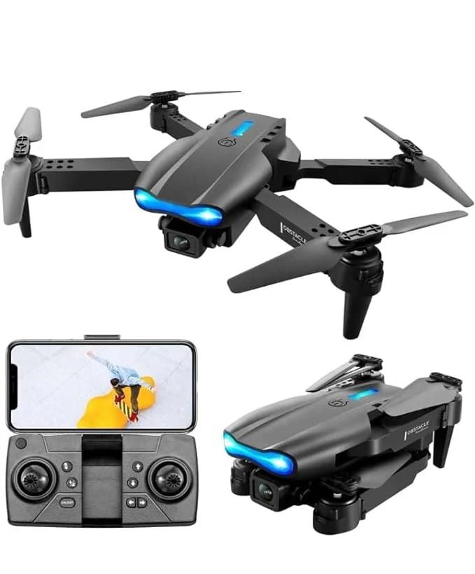 E99 camera drone in flight capturing aerial footage