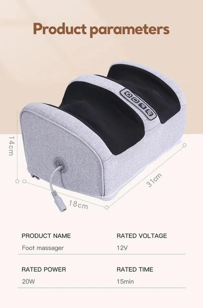 Electric foot massager packaging and controls