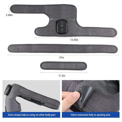 Heated knee wrap massage therapy close-up