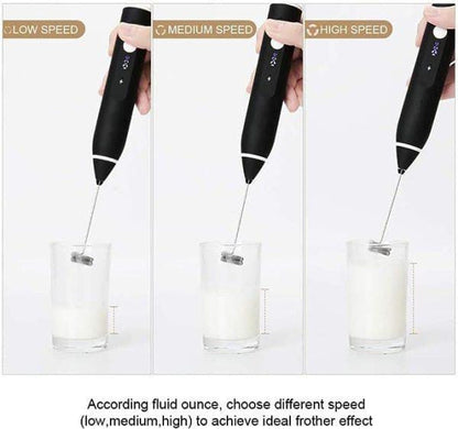 Electric frother making creamy milk foam