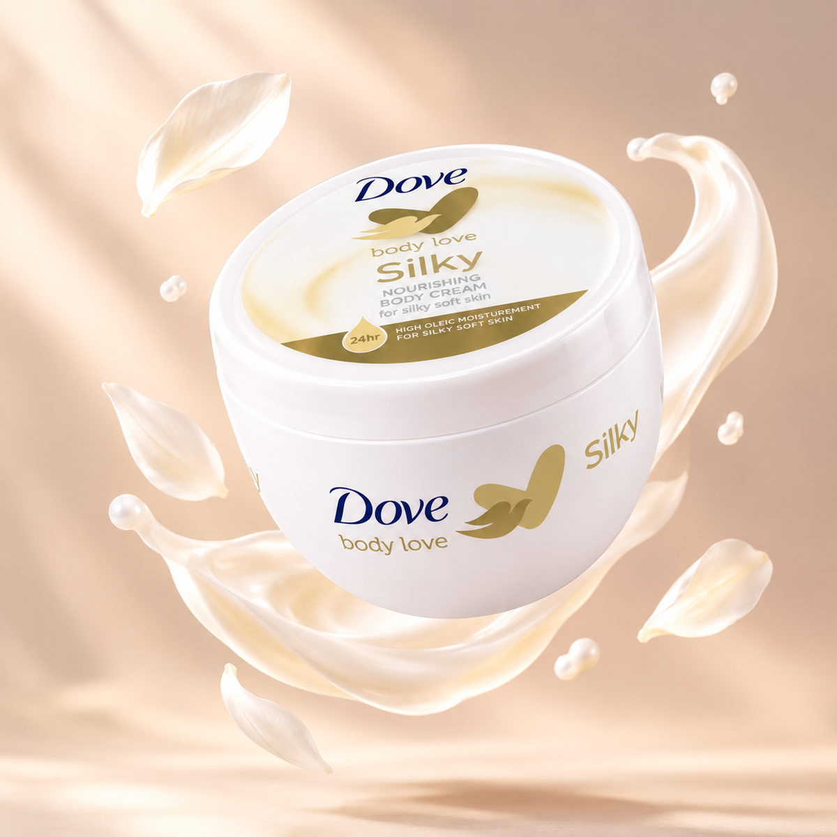 Dove Body Love Silky Body Cream texture swatch