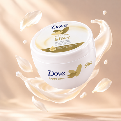 Dove Body Love Silky Body Cream texture swatch