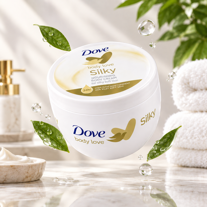 Dove Body Love Silky Pampering Body Cream 300ml tube front view