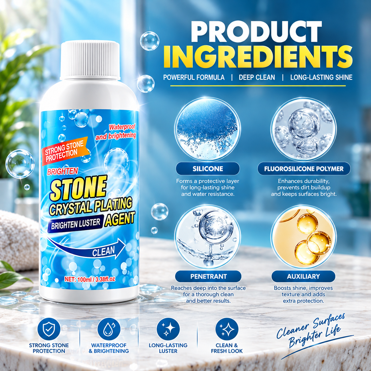 Stone Stain Remover gel cleaner for marble and stone surfaces