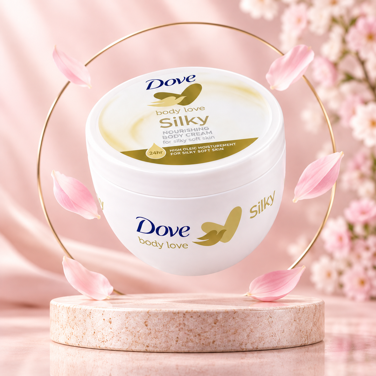 Dove Body Love Silky Body Cream outer box packaging
