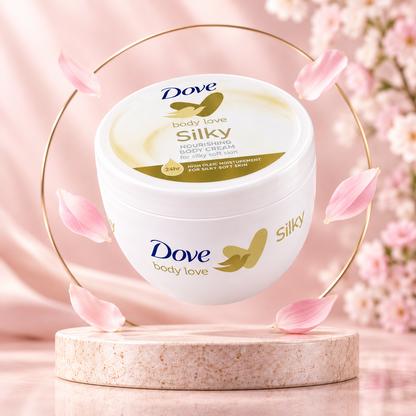 Dove Body Love Silky Body Cream outer box packaging