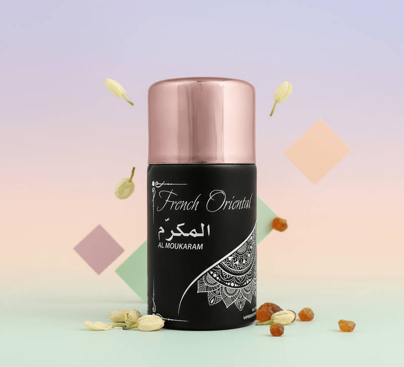 French Oriental Al Moukaram Perfume Spray side view