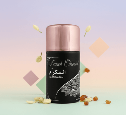 French Oriental Al Moukaram Perfume Spray side view