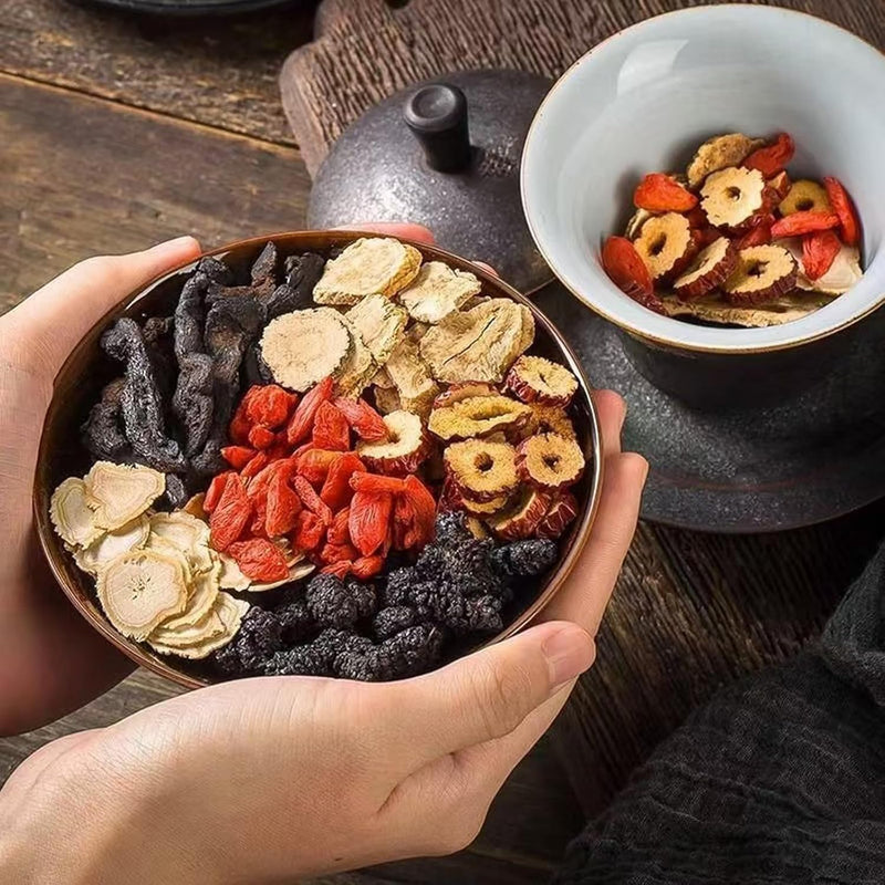 Ginseng herbal tea ingredients maca mulberries yellow essence