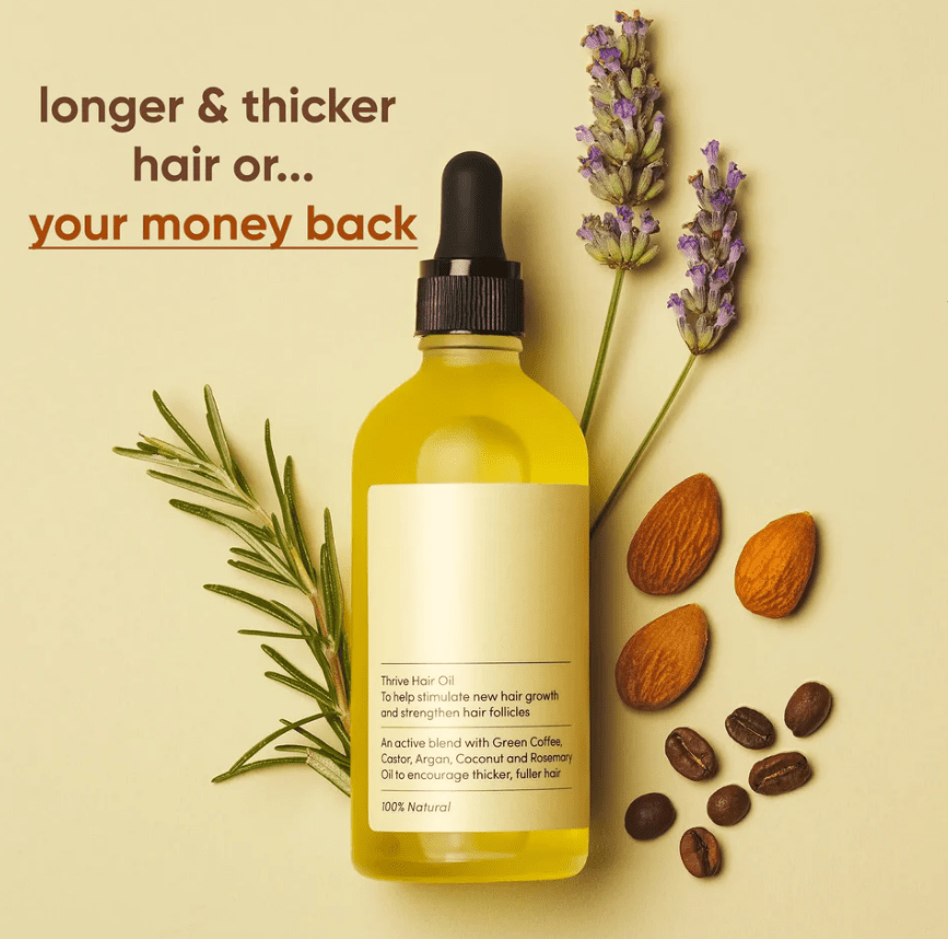Natural Hair Growth Oil – Rosemary, Castor & Argan Blend 60ml