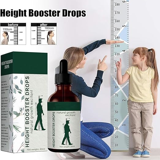 Height Booster Drops 30ml daily nutritional supplement bottle