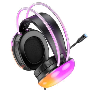 Gaming headphone worn during gameplay