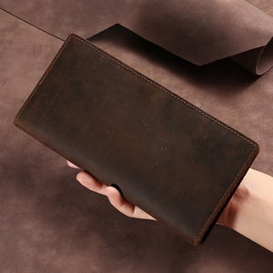 Leather bifold wallet with cash and card storage