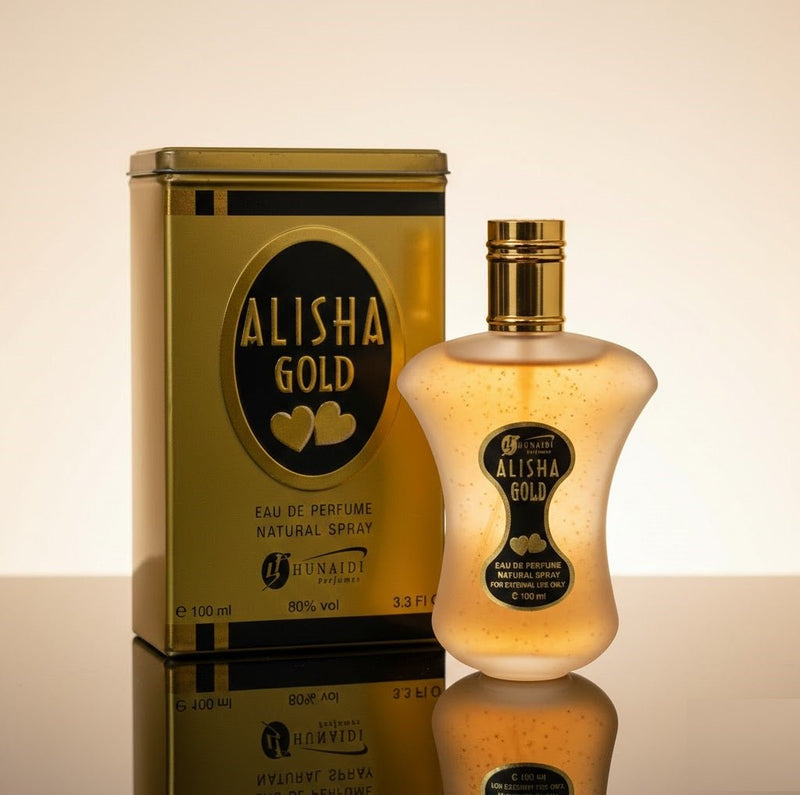 Hunaidi Alisha Gold Eau De Parfum spray cap close-up