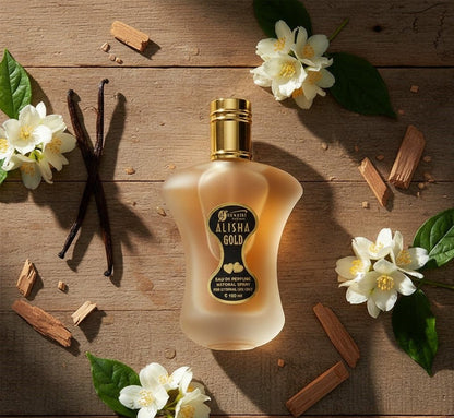 Hunaidi Alisha Gold Eau De Parfum lifestyle product shot