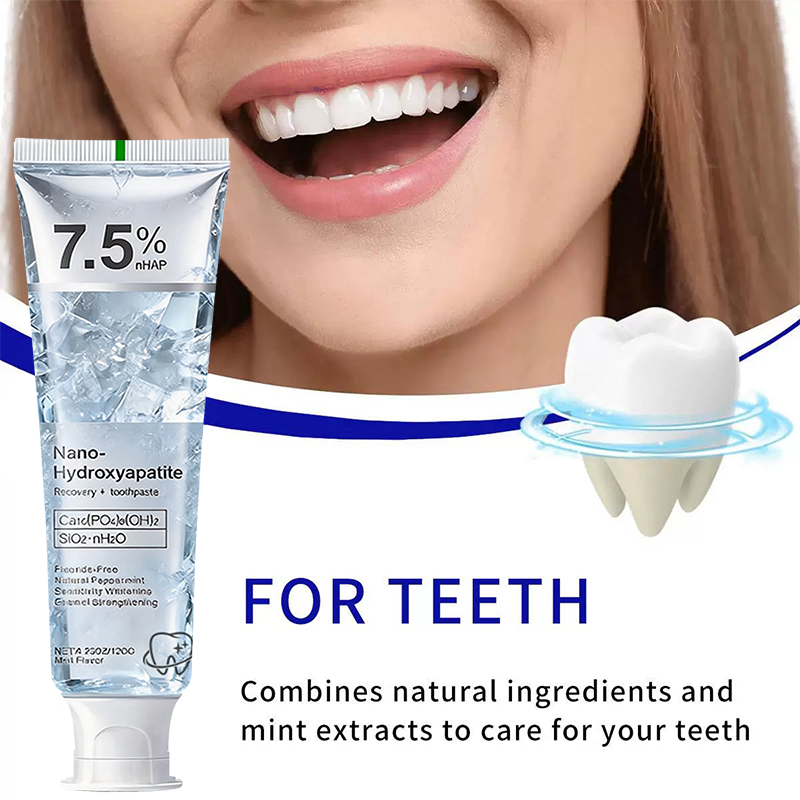 Fluoride-free nHAP toothpaste tube and box