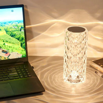 LED crystal table lamp elegant bedroom decor