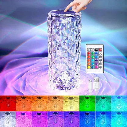 Crystal table lamp warm ambient lighting