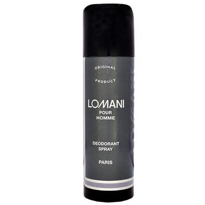 Lomani Pour Homme Deodorant Spray side view of can